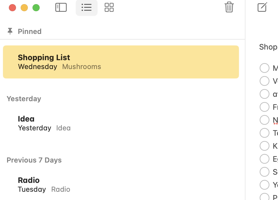 Apple Notes でミニ生産性のシステムを作る